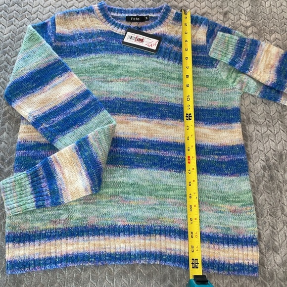 NWT Anthropologie FATE Long Sleeve multi color wool blend sweater.  Size M - Picture 4 of 7